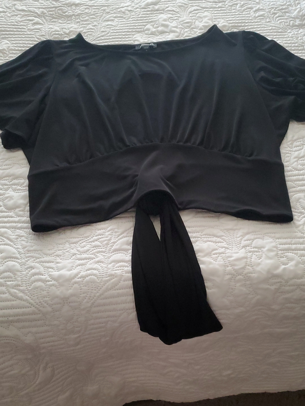 Express Black Open Tie-Back Women's Top